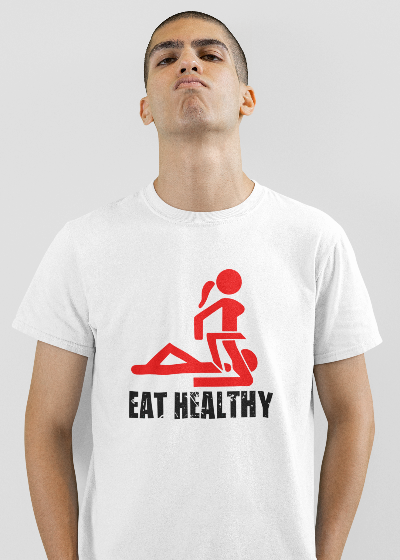 Eat Healthy T-Shirt – Frech & zweideutig | Teeflix