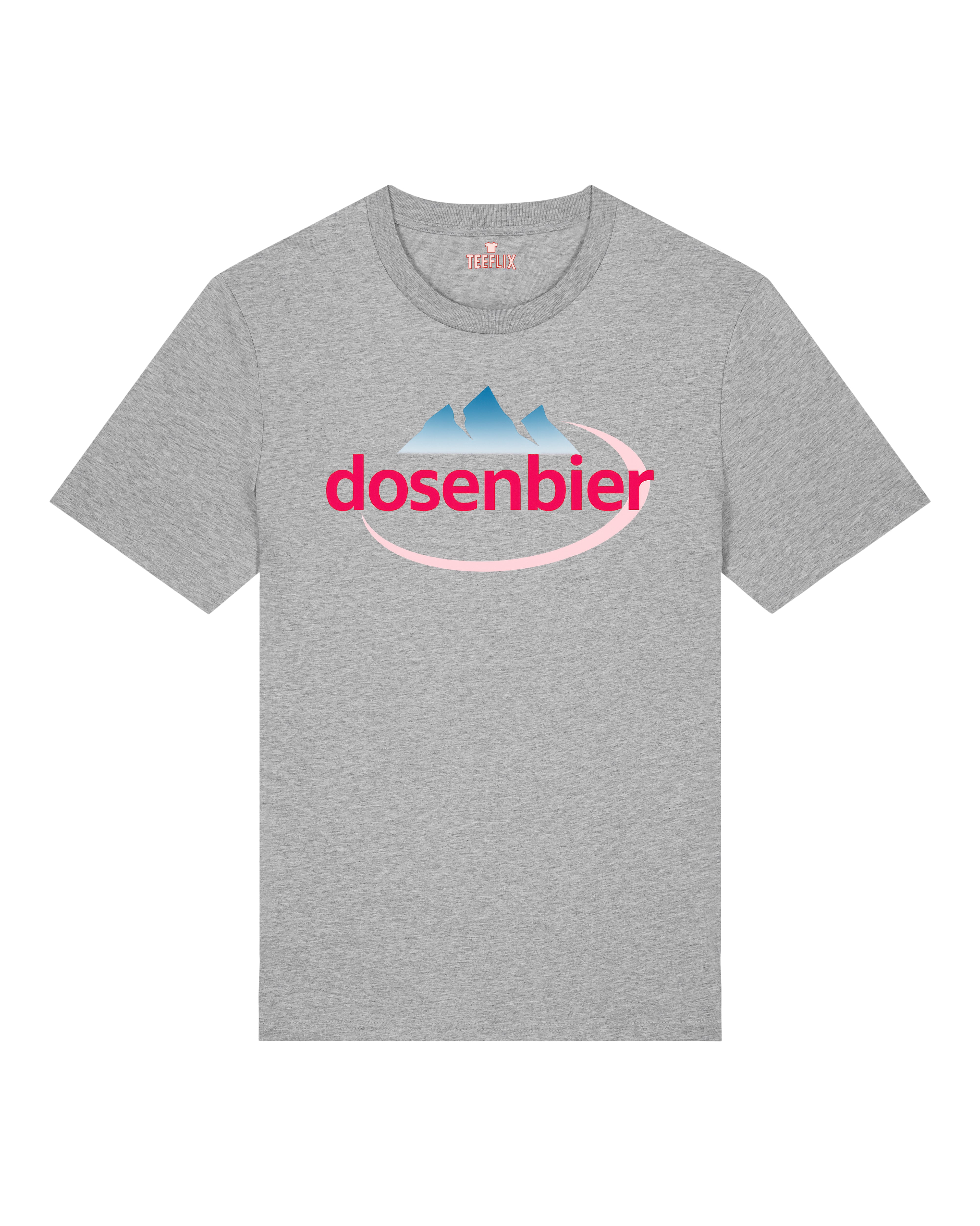 Graues T-Shirt mit Dosenbier-Print, Sauf-Spruch, Bio-Baumwolle Shirt von Teeflix