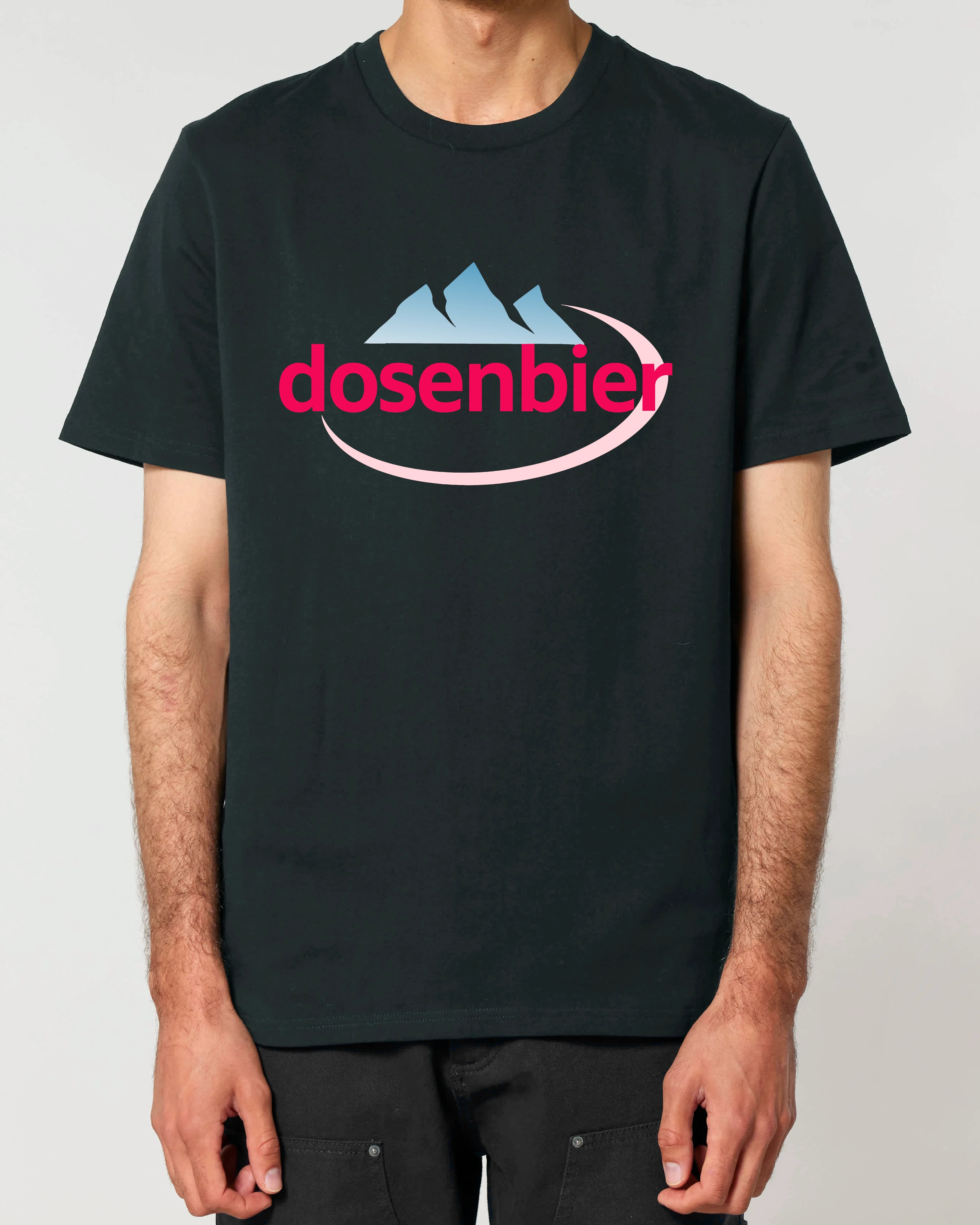 Schwarzes T-Shirt mit Bier-Motiv, Festival Look, Regular Fit – Teeflix