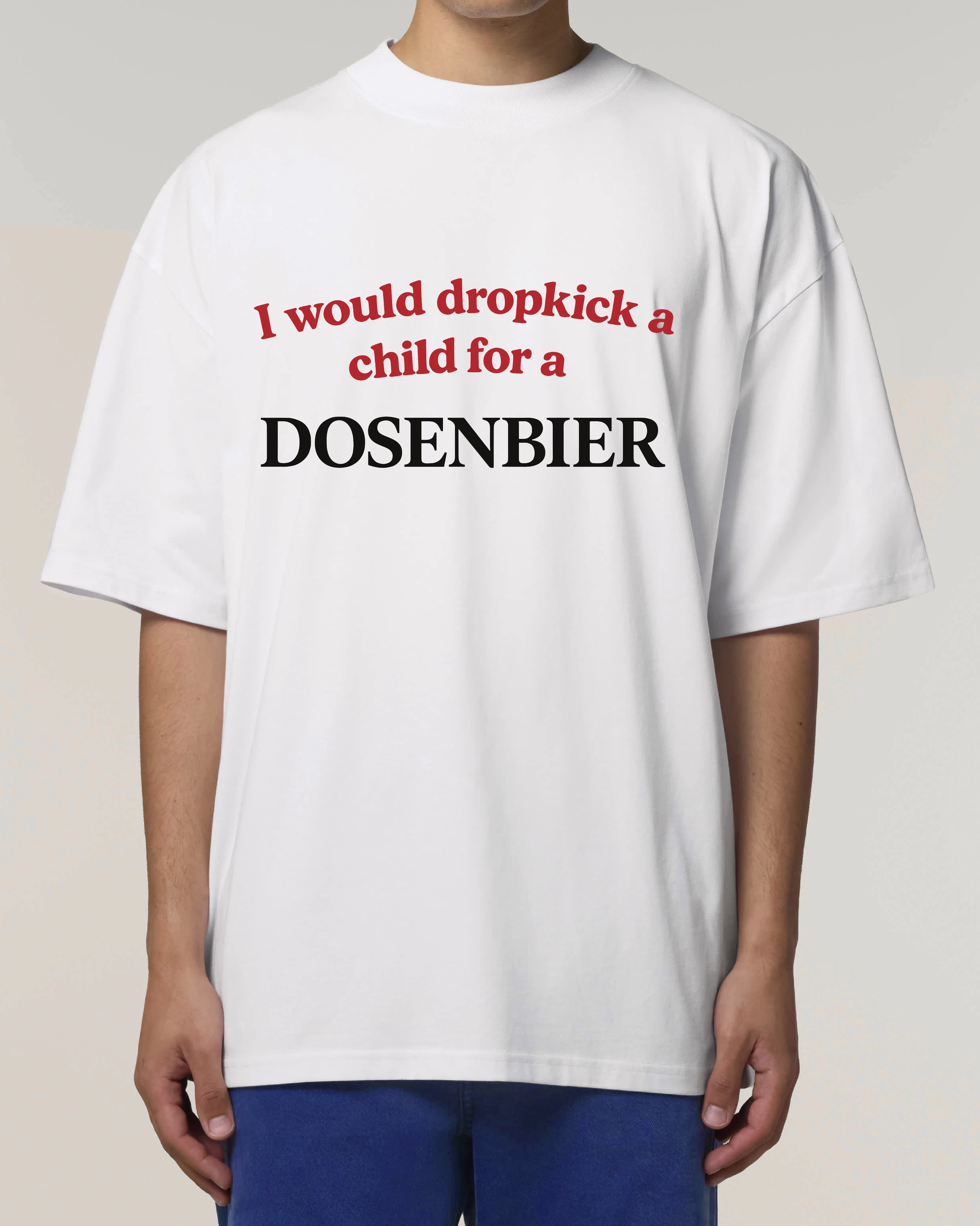 Oversized Shirt in Weiß mit witzigem Dosenbier Design, Sauf-Spruch T-Shirt von Teeflix