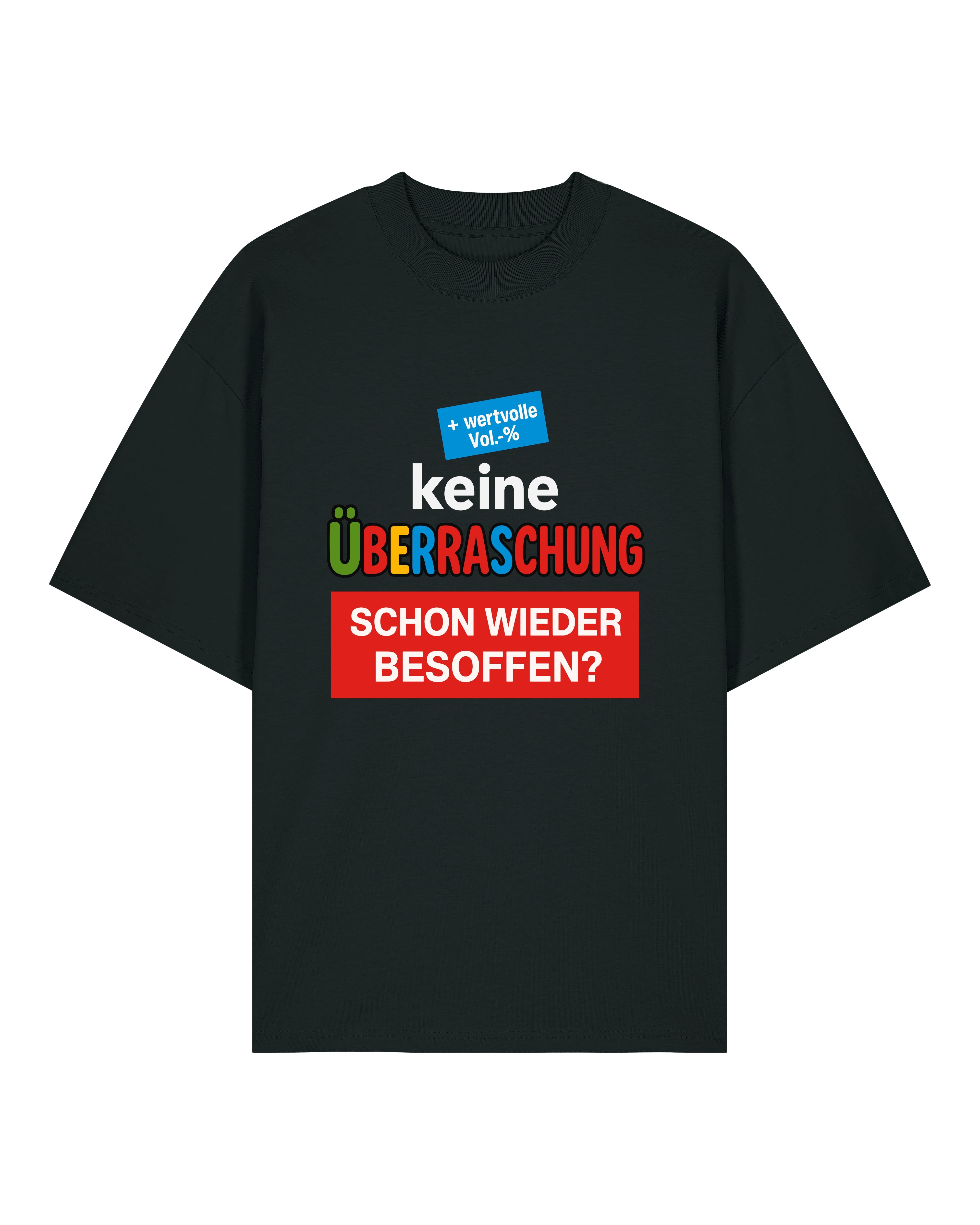 Oversized schwarzes Shirt mit provokantem Party-Spruch, Teeflix
