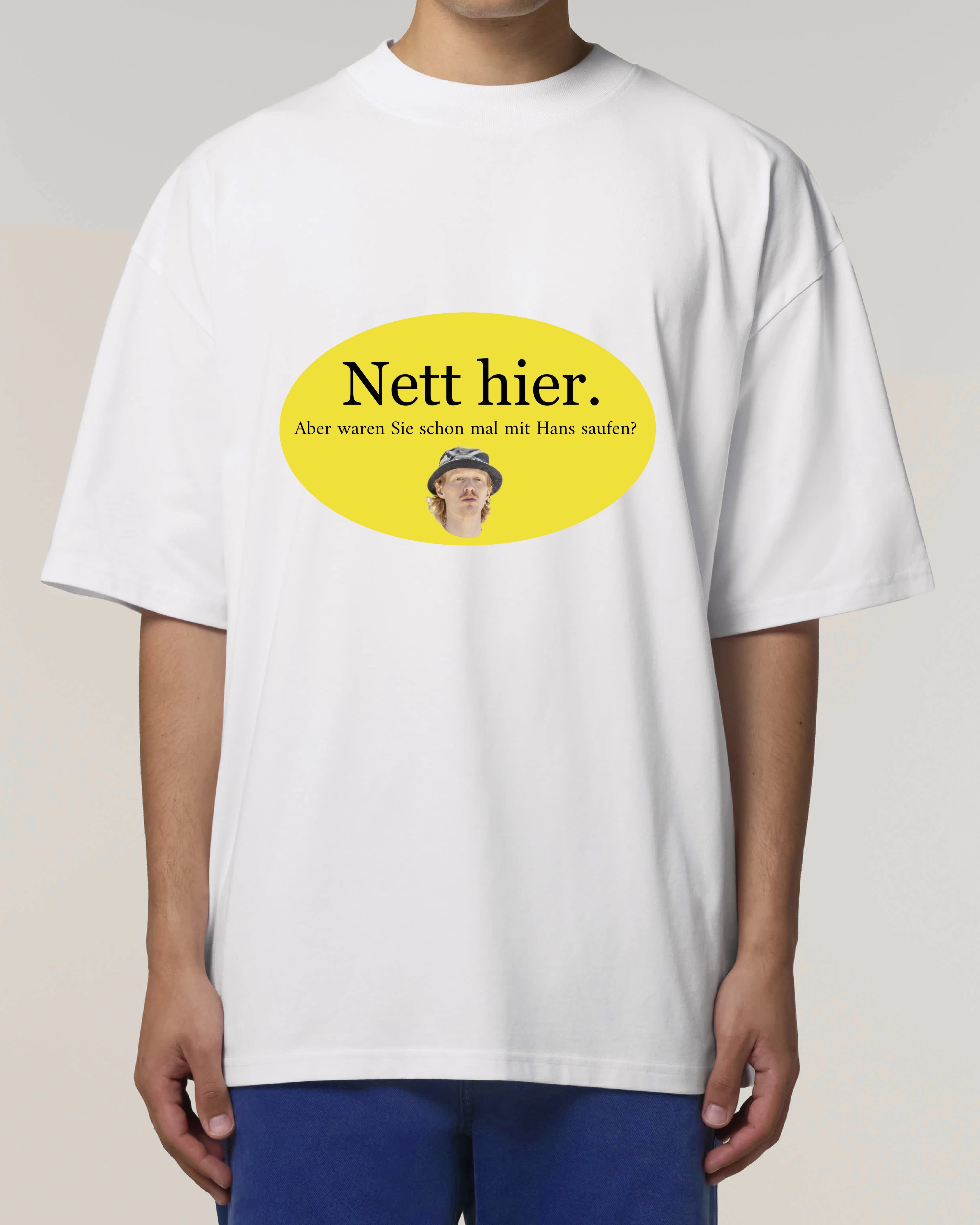 Oversized Shirt in Weiß mit Ironie-Spruch, ideal für Partys und JGAs, Teeflix