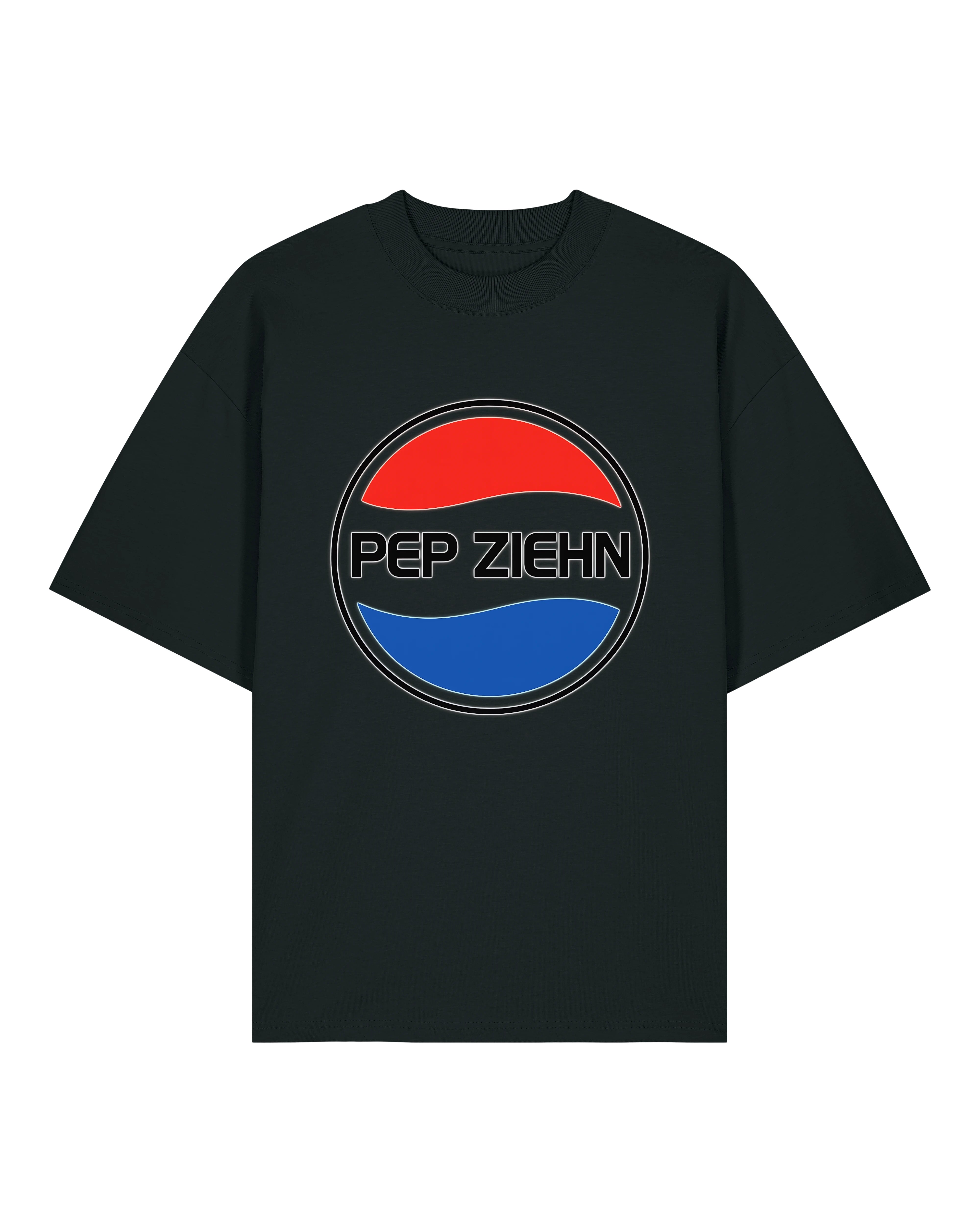 Oversized schwarzes Shirt mit Ironie-Spruch PEP ziehn, Bio-Baumwolle, Teeflix