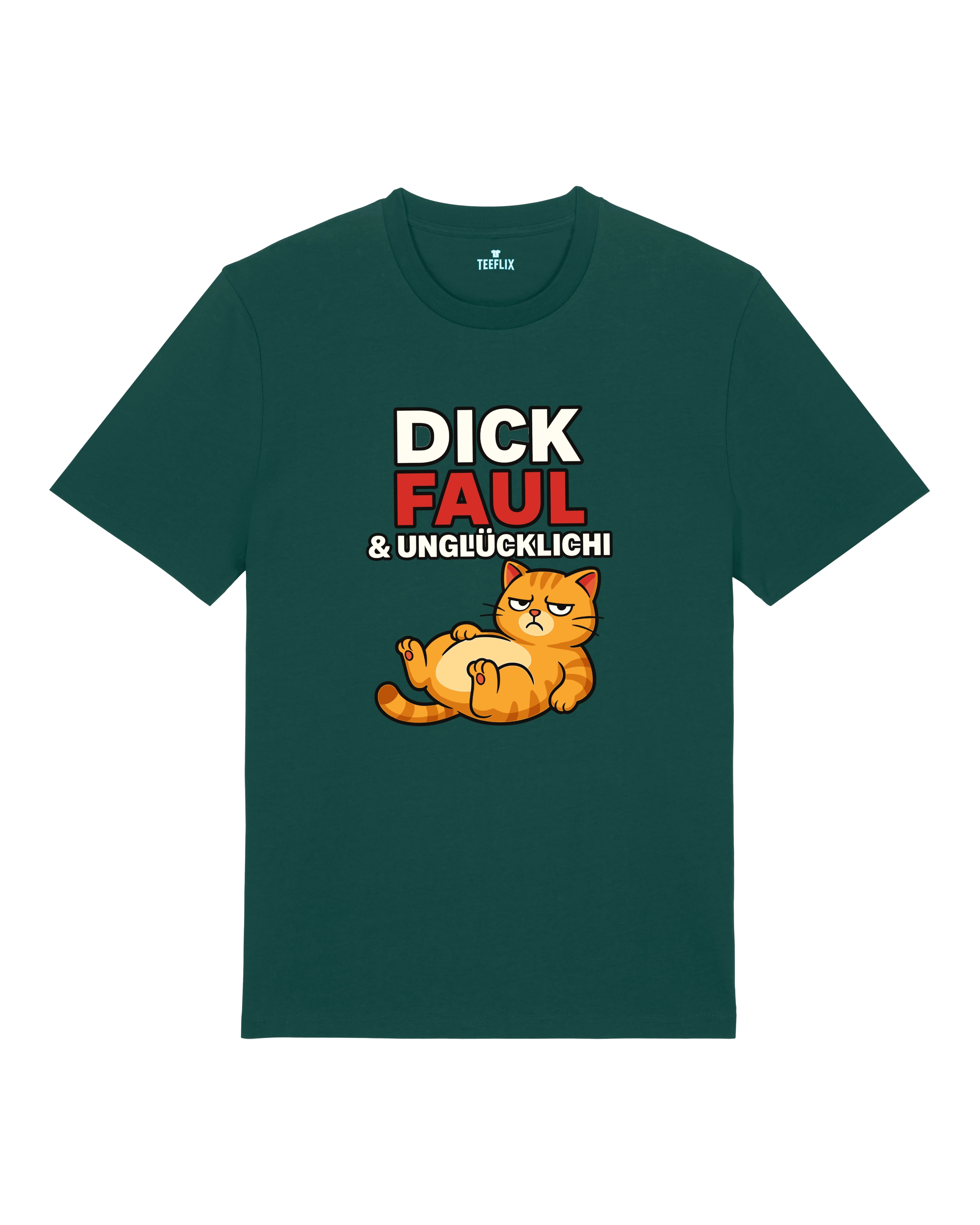 Dick Faul & Unglücklich Lustiges Katzen T-Shirt | Teeflix