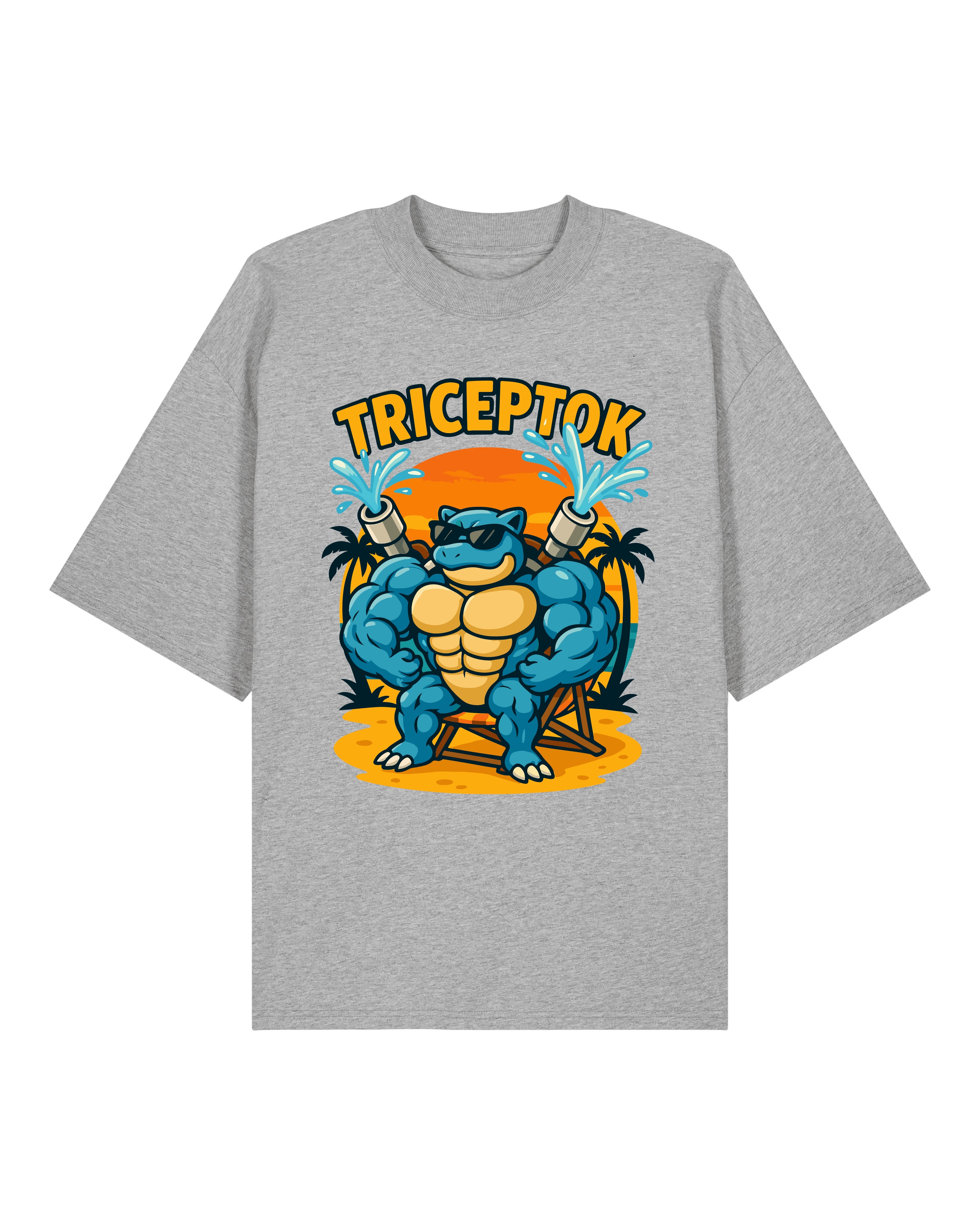 TRICEPTOK Oversized Pump Cover Gym Shirt Grau – Lustiges Trainingsshirt von Teeflix