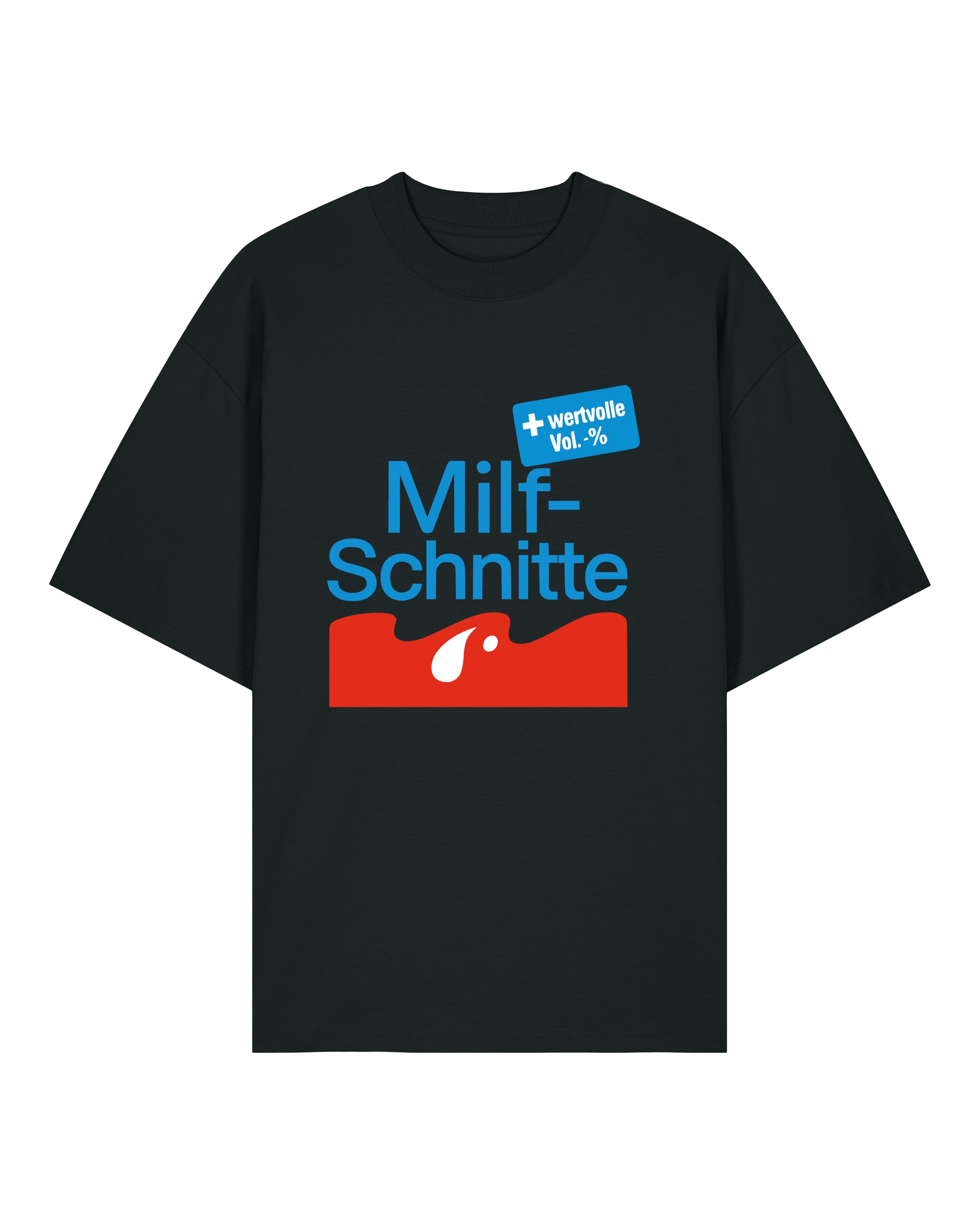 T-Shirt mit lustigem Spruch Milf-Schnitte in Schwarz – Oversized Fit – Teeflix