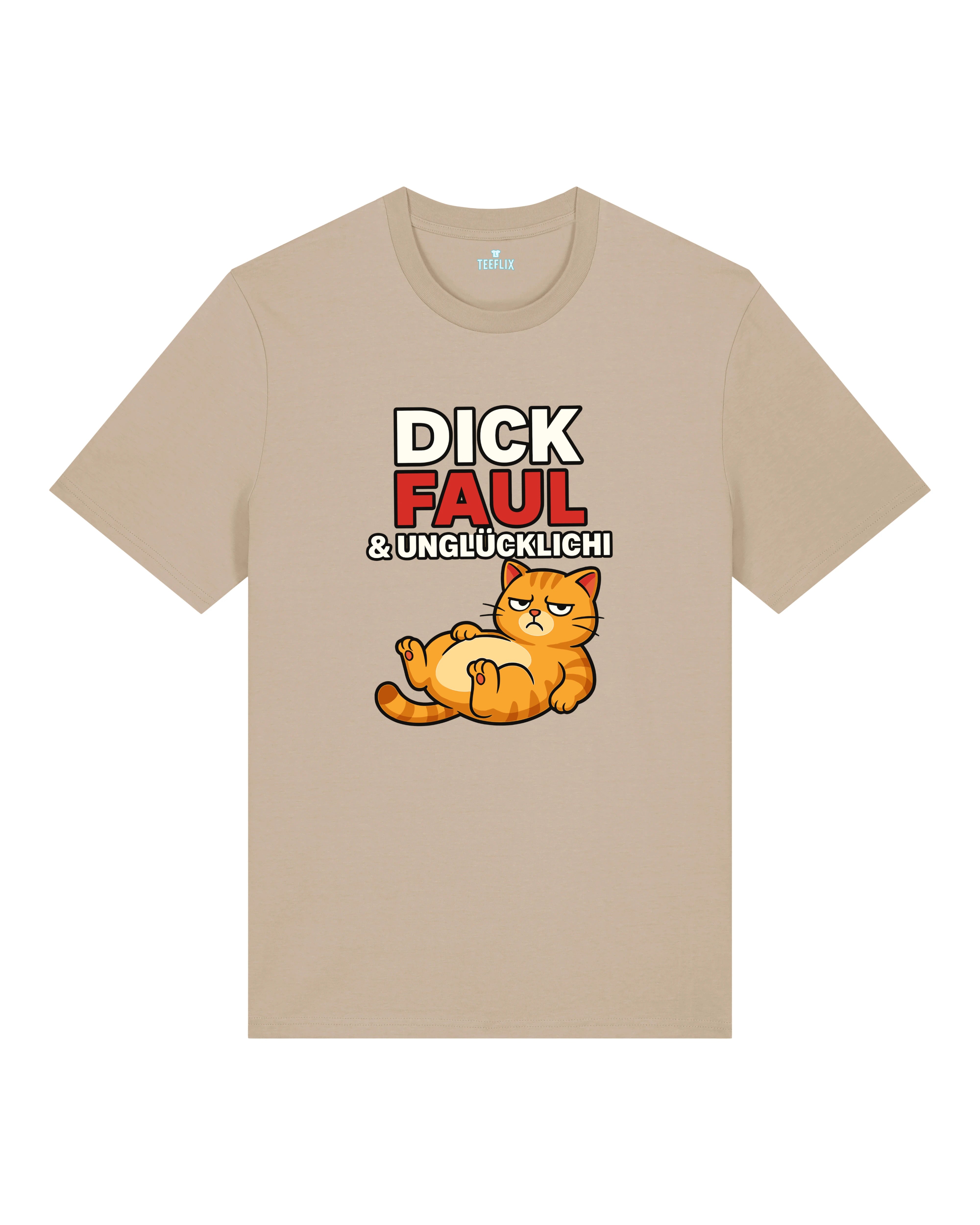 Dick Faul & Unglücklich Lustiges Katzen T-Shirt | Teeflix