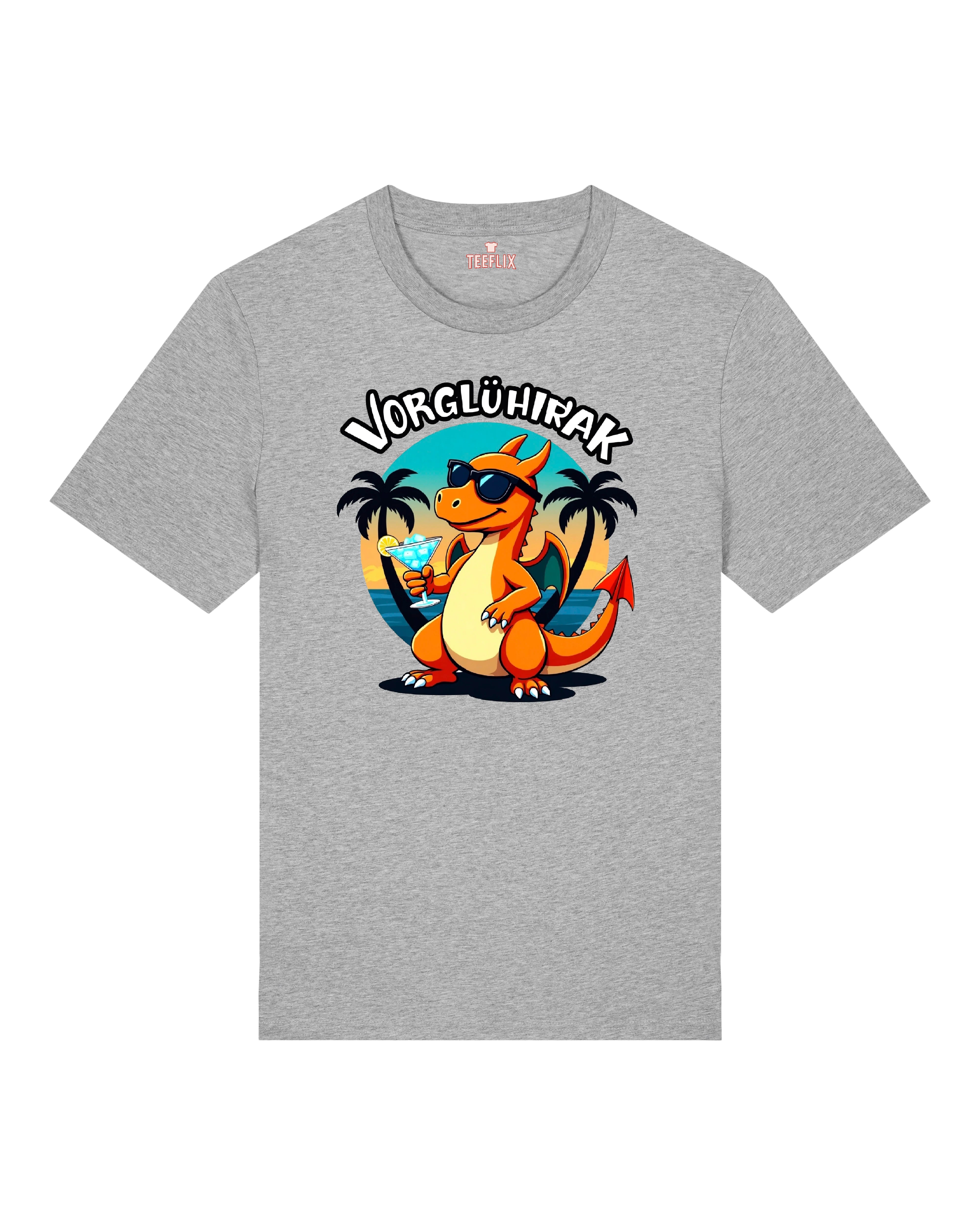 Vorglühirak Shirt in Schwarz – Funshirt mit Drachen & Cocktail – Teeflix