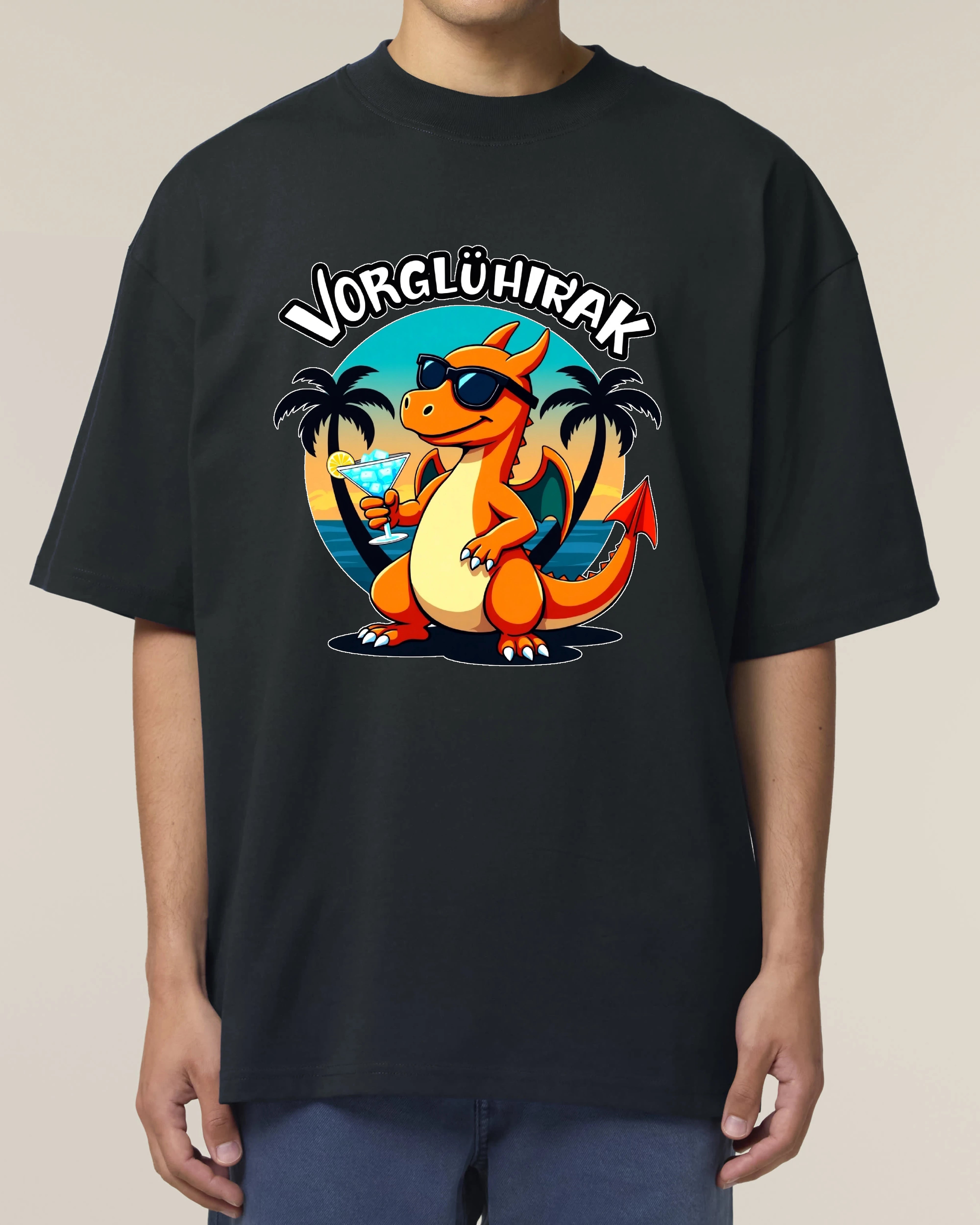 Oversized Vorglühirak Shirt in Schwarz – Lustiges Festival T-Shirt mit Spruch – Teeflix