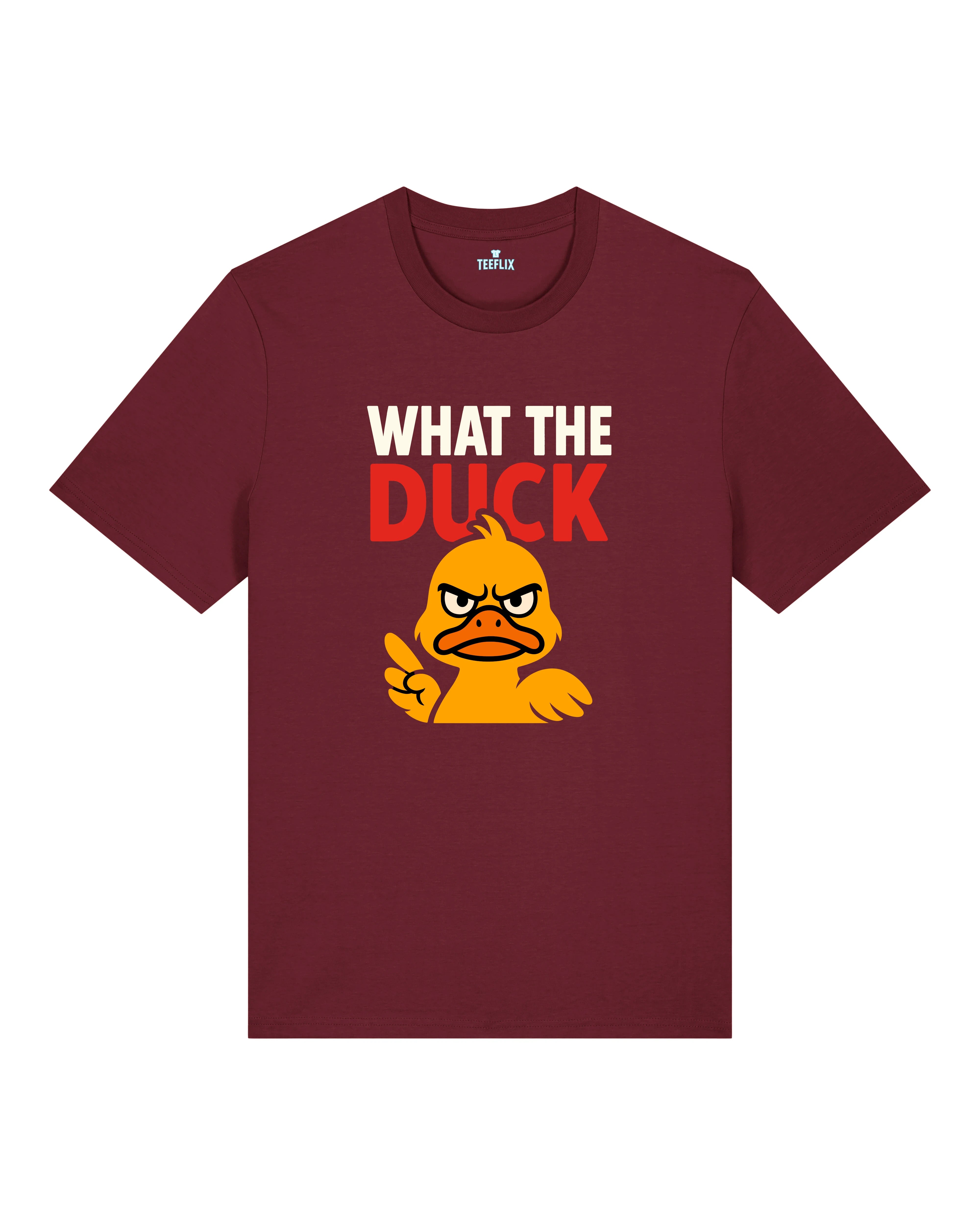 Lustiges Shirt What the Duck Burgund – Witziges Statement Shirt