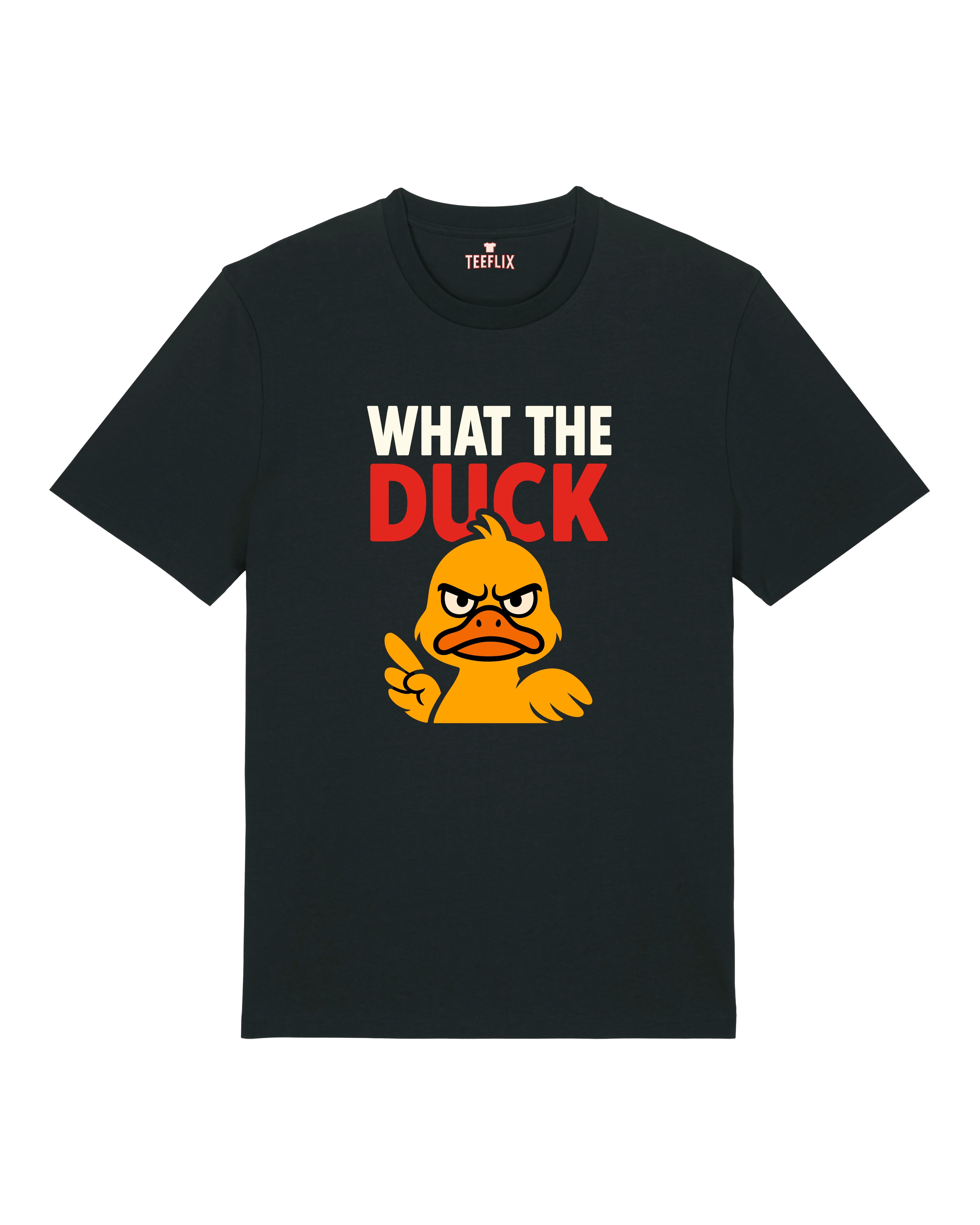 Lustiges Shirt What the Duck Schwarz – Lustiges Fun T-Shirt mit Ente