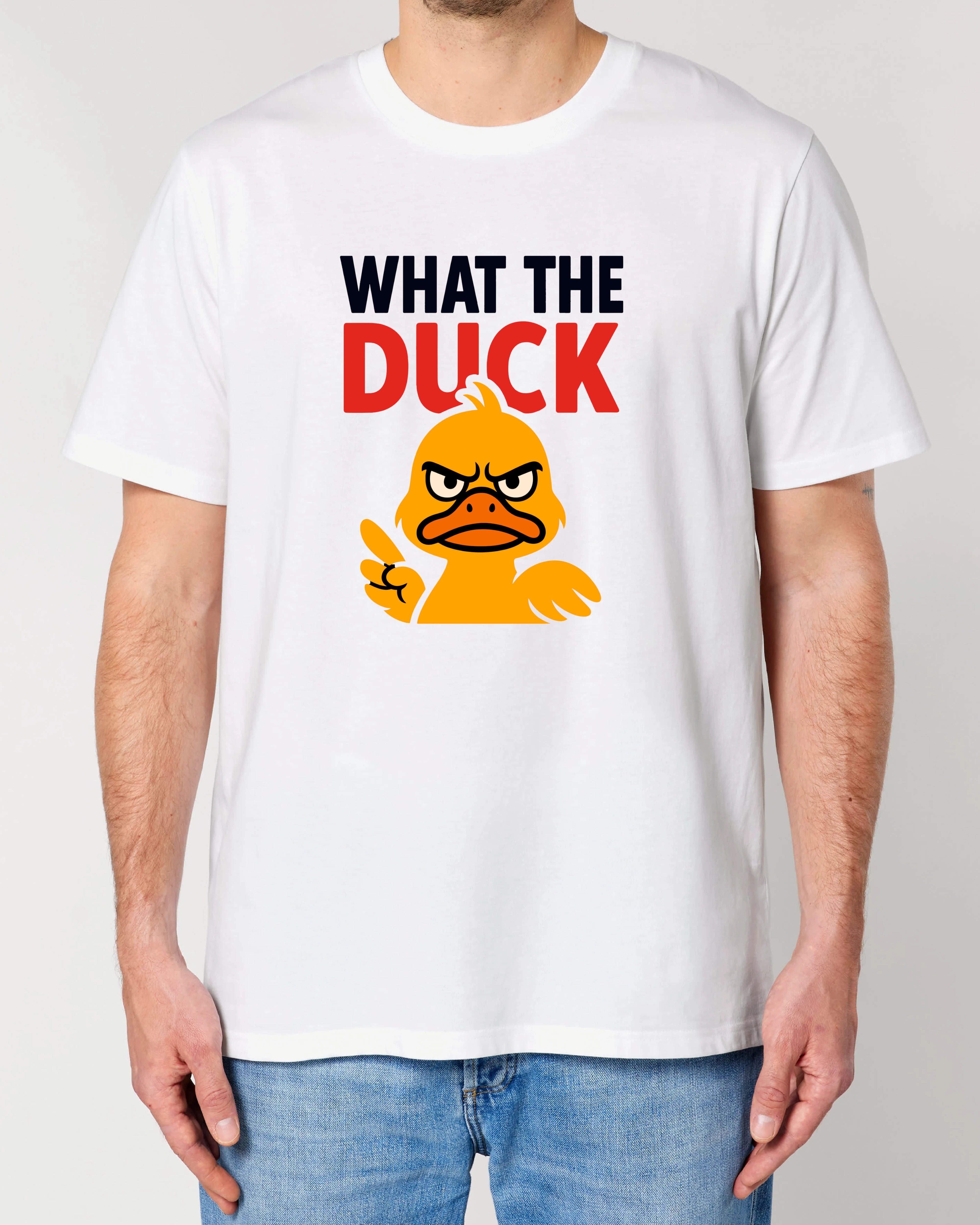 Lustiges Shirt What the Duck Weiß – Meme Statement T-Shirt mit Ente