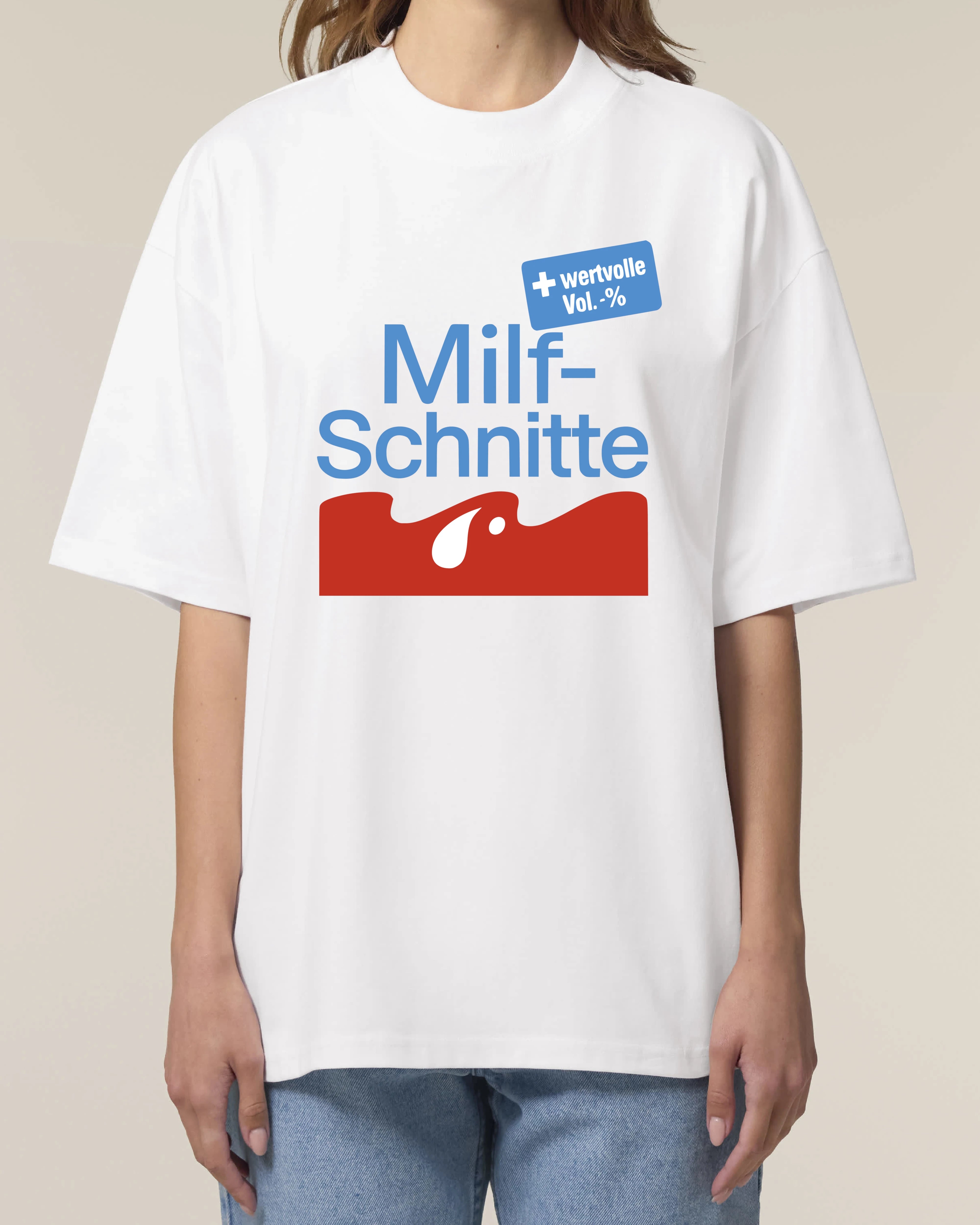 Witziges Oversized Shirt Milf-Schnitte in Weiß – Sprüche-Shirt – Teeflix
