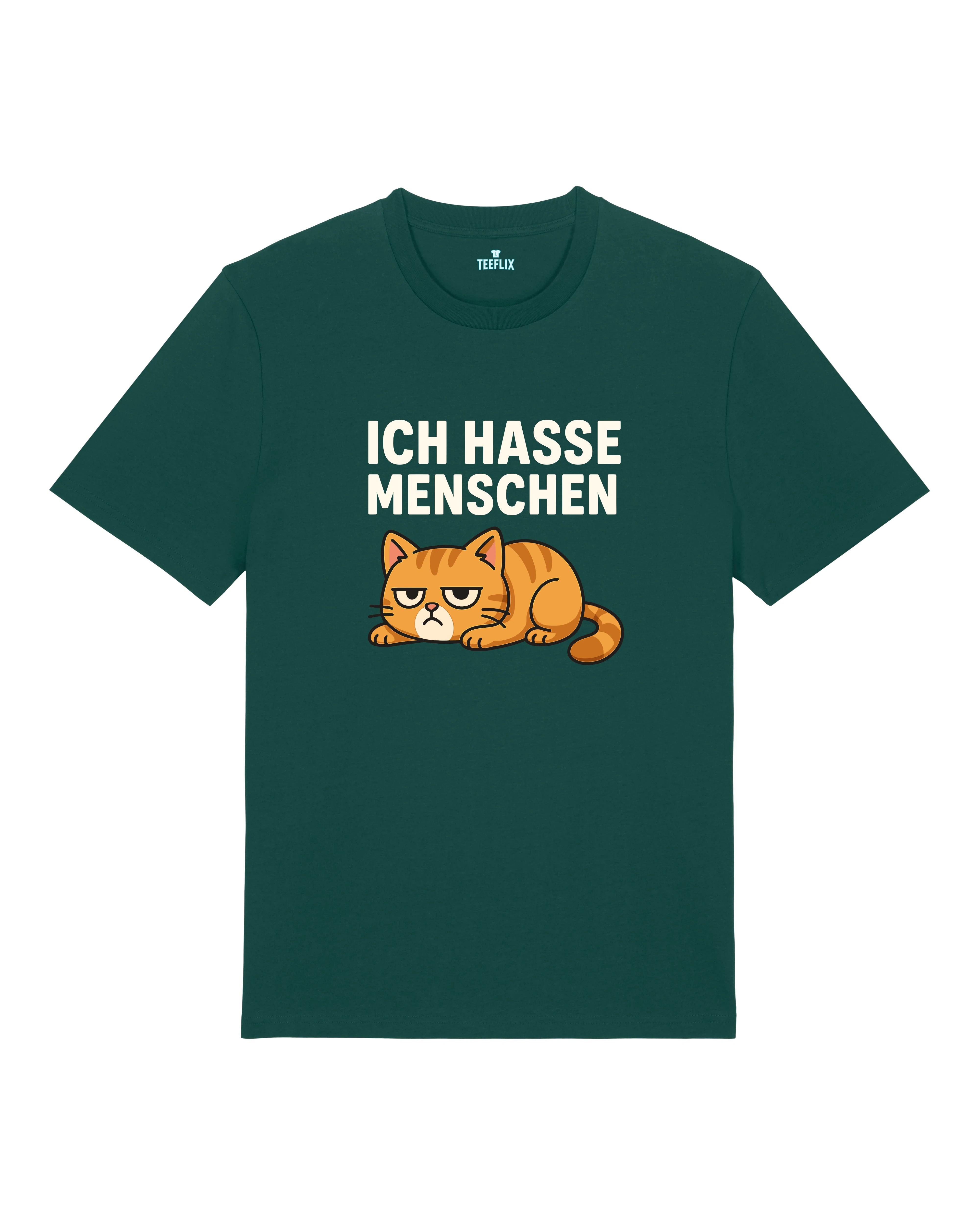 Ich hasse Menschen Lustiges Katzen T-Shirt Spruch | Teeflix